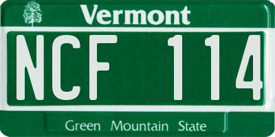 VT license plate NCF114