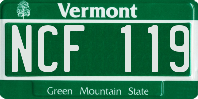 VT license plate NCF119
