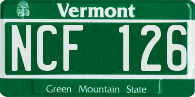 VT license plate NCF126