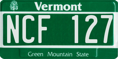 VT license plate NCF127