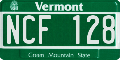 VT license plate NCF128