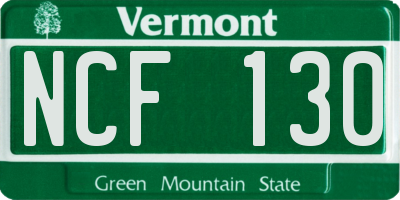 VT license plate NCF130
