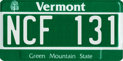 VT license plate NCF131
