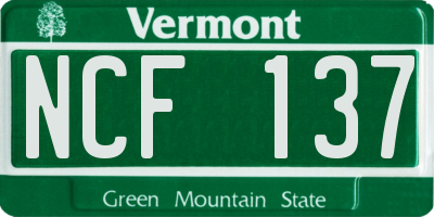 VT license plate NCF137