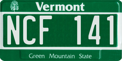 VT license plate NCF141
