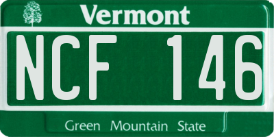 VT license plate NCF146