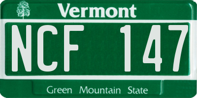 VT license plate NCF147