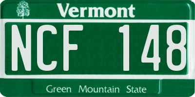 VT license plate NCF148