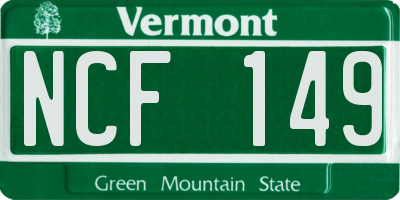 VT license plate NCF149