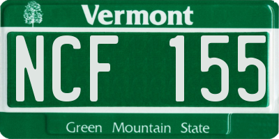 VT license plate NCF155