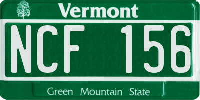 VT license plate NCF156