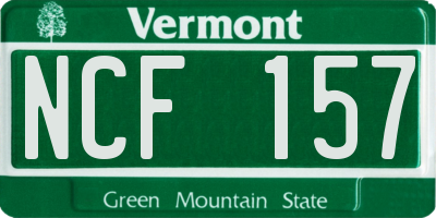 VT license plate NCF157