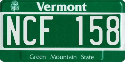 VT license plate NCF158