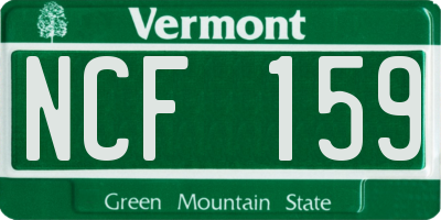 VT license plate NCF159