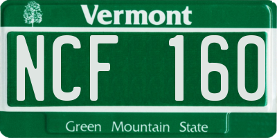 VT license plate NCF160