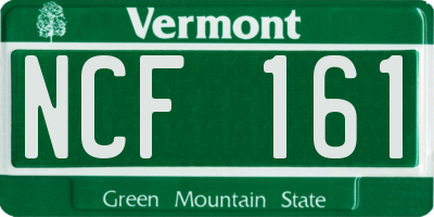 VT license plate NCF161