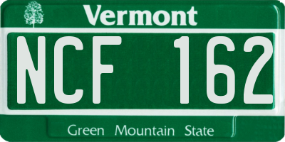 VT license plate NCF162