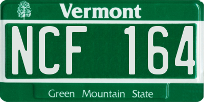 VT license plate NCF164