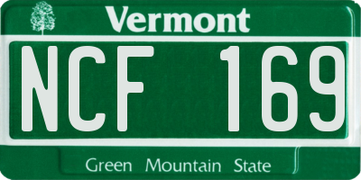 VT license plate NCF169