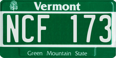 VT license plate NCF173