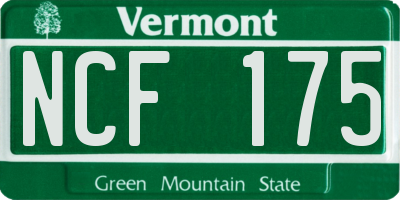 VT license plate NCF175