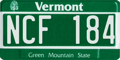 VT license plate NCF184