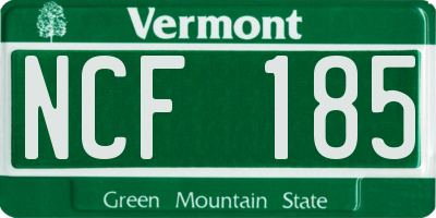 VT license plate NCF185