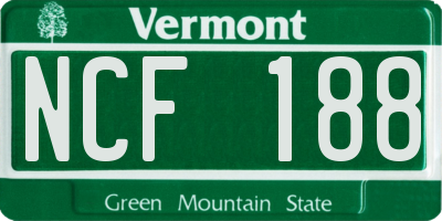 VT license plate NCF188