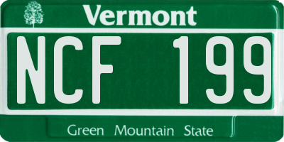 VT license plate NCF199