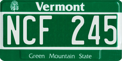 VT license plate NCF245