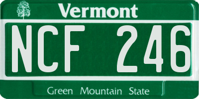 VT license plate NCF246