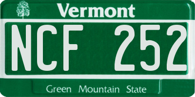 VT license plate NCF252