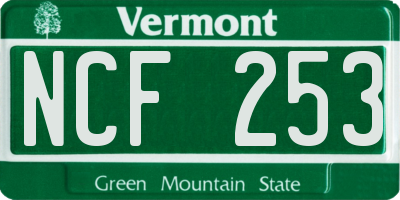 VT license plate NCF253