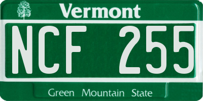 VT license plate NCF255