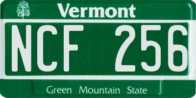 VT license plate NCF256