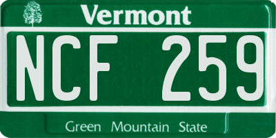 VT license plate NCF259
