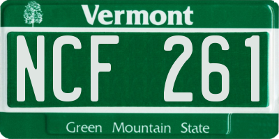 VT license plate NCF261