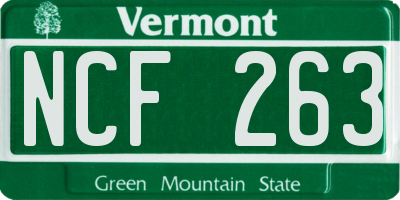VT license plate NCF263