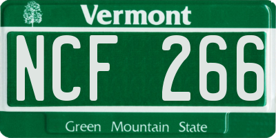 VT license plate NCF266