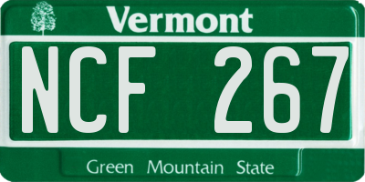 VT license plate NCF267