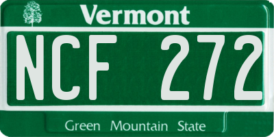 VT license plate NCF272