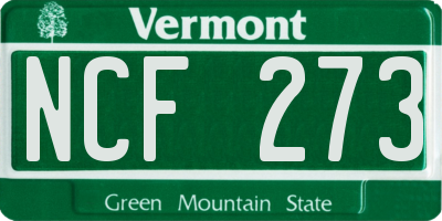 VT license plate NCF273