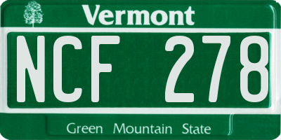 VT license plate NCF278