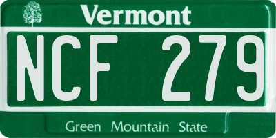 VT license plate NCF279
