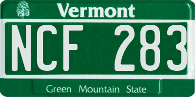 VT license plate NCF283