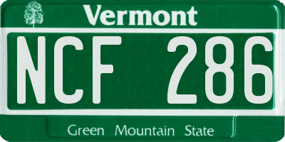 VT license plate NCF286