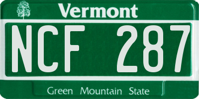 VT license plate NCF287