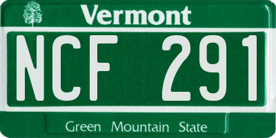VT license plate NCF291