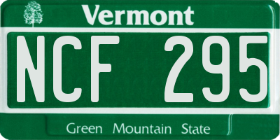 VT license plate NCF295