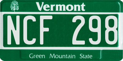 VT license plate NCF298